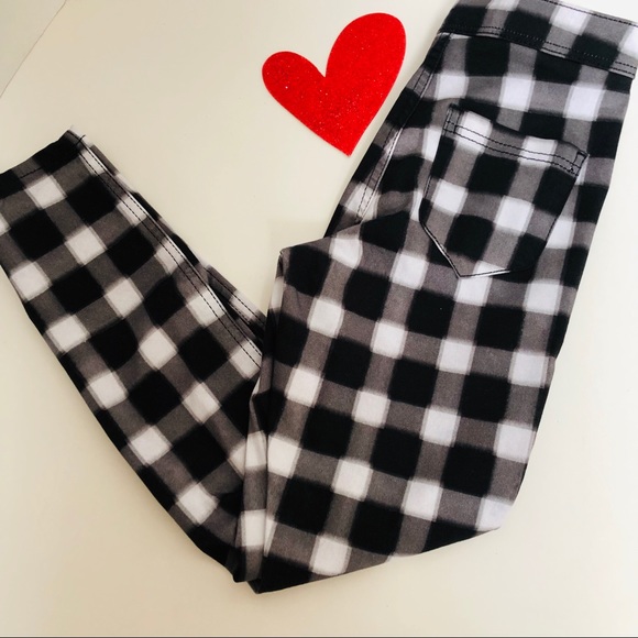 ASOS Denim High waist plaid skinny jeggings. - Picture 6 of 8